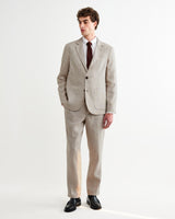 wax london men's Alp - Natural Linen Slim Fit Trousers