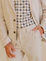 wax london men's Alp - Natural Linen Trousers