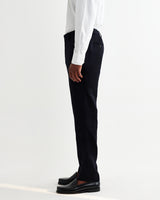 wax london men's Alp - Navy Linen Slim Fit Trousers