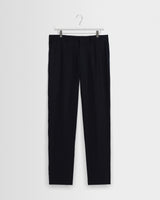 wax london men's Alp - Navy Linen Slim Fit Trousers