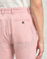 wax london men's Alp - Pale Pink Linen Trousers