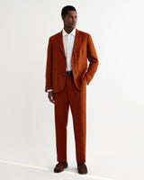 wax london men's Alp - Rust Linen Slim Fit Trousers