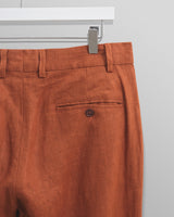 wax london men's Alp - Rust Linen Trousers