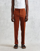 wax london men's Alp - Rust Linen Trousers