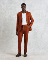 wax london men's Alp - Rust Linen Trousers