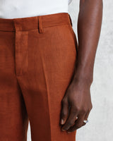 wax london men's Alp - Rust Linen Trousers