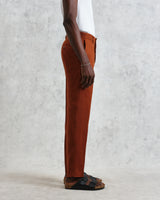wax london men's Alp - Rust Linen Trousers