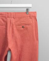 wax london men's Alp - Terracotta Linen Trousers