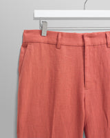 wax london men's Alp - Terracotta Linen Trousers