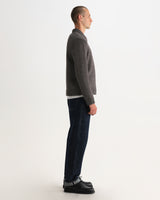 wax london men's Alpha - Brown And Grey Fleck Twist Zip Polo