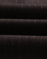 wax london men's Aston - Dark Brown Wool Pinstripe Trousers