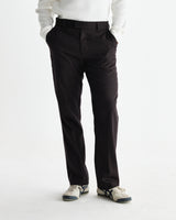wax london men's Aston - Dark Brown Wool Pinstripe Trousers