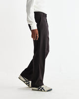 wax london men's Aston - Dark Brown Wool Pinstripe Trousers