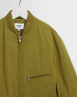 wax london men's Astro - Khaki Green Cotton Nylon Jacket