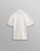 wax london men's Atwood - Ecru Textured Organic Cotton Polo Shirt