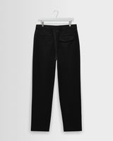 wax london men's Aubyn - Black Cotton Tencel Twill Loose Fit Trousers