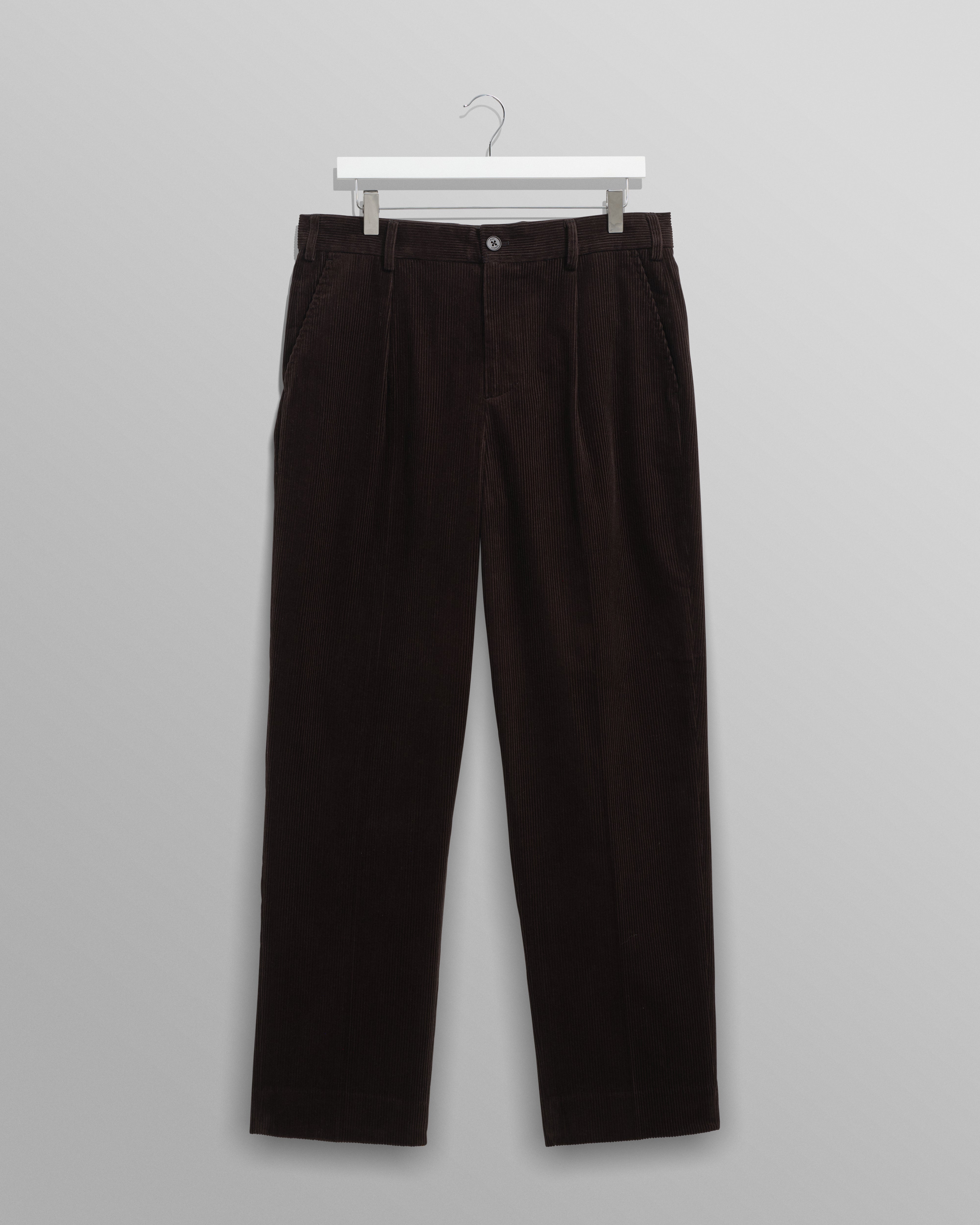 wax london men's Aubyn - Black Soft Corduroy Pleated Trousers