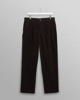 wax london men's Aubyn - Black Soft Corduroy Pleated Trousers