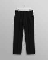wax london men's Aubyn - Black Wool Blend Twill Pleated Trousers