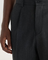 wax london men's Aubyn - Charcoal Two Tone Wool Blend Trouser