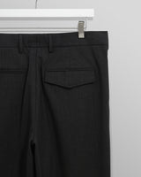 wax london men's Aubyn - Charcoal Wool Blend Twill Pleated Trousers