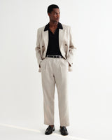 wax london men's Aubyn - Natural Linen Loose Fit Trousers