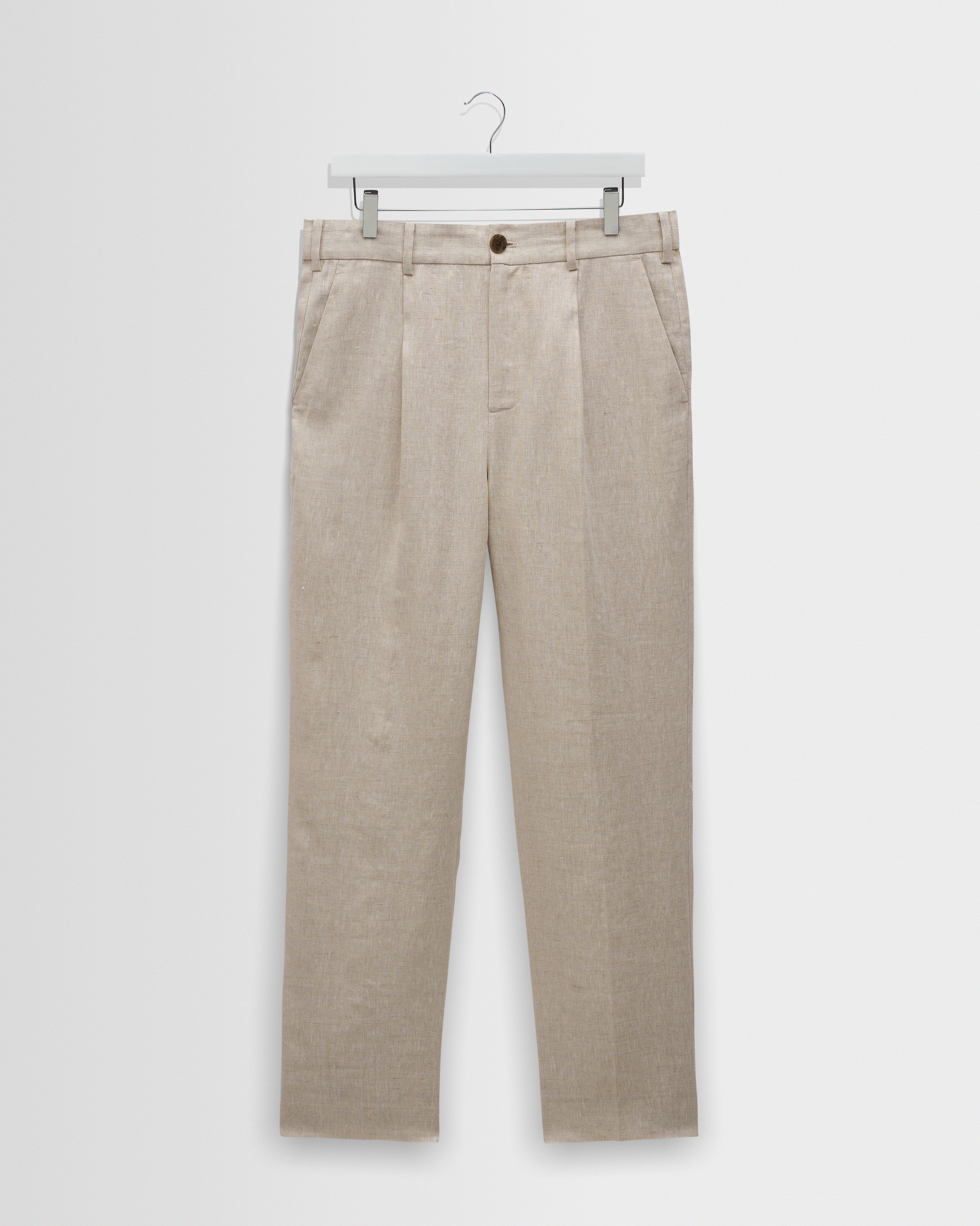 Men's Natural Linen Relaxed Fit Trousers | Wax London