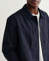 wax london men's Barton - Navy Organic Cotton Ripstop Jacket