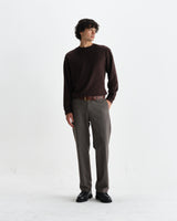 wax london men's Bayham - Brown Micro Puppytooth Trousers