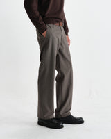 wax london men's Bayham - Brown Micro Puppytooth Trousers