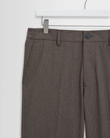 wax london men's Bayham - Brown Micro Puppytooth Trousers