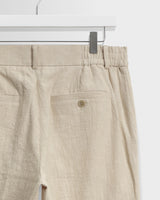 wax london men's Bayham - Natural Linen-Cotton Relaxed Fit Trousers