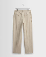 wax london men's Bayham - Natural Linen-Cotton Relaxed Fit Trousers