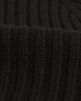 wax london men's Belvoir - Black Wool Fisherman Beanie