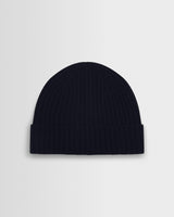 wax london men's Belvoir - Navy Wool Fisherman Beanie