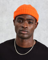 wax london men's Belvoir - Orange Wool Fisherman Beanie