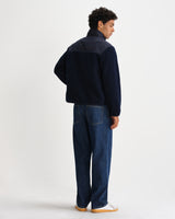 wax london men's Beven - Dark Navy Technical Fleece