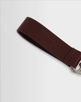 wax london men's Boston - Cherry Retro Grain Leather Keyring
