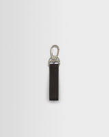 wax london men's Boston - Dark Brown Retro Grain Leather Keyring
