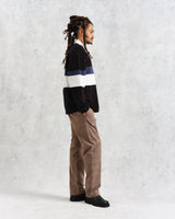 wax london men's Bow - Black Striped Organic Cotton Rugby Shirt