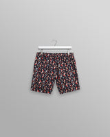wax london men's Brockwell - Black Geometric Logo Swim Shorts