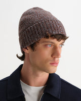 wax london men's Brook - Brown And Grey Twisted Fleck Wool Beanie