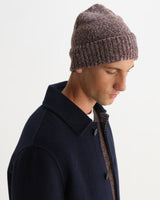 wax london men's Brook - Brown And Grey Twisted Fleck Wool Beanie