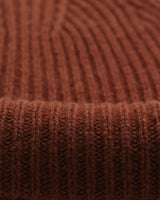wax london men's Brook - Brown Single Rib Wool Beanie