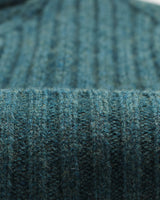 wax london men's Brook - Forest Green Single Rib Wool Beanie