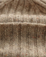 wax london men's Brook - Natural Donegal Single Rib Wool Beanie