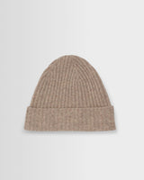 wax london men's Brook - Natural Donegal Single Rib Wool Beanie