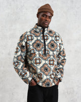 wax london men's Camley - Ecru Tile Print Fleece
