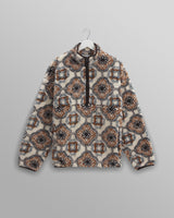 wax london men's Camley - Ecru Tile Print Fleece