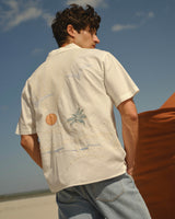 Didcot - Ecru Summer Applique Short-Sleeve Shirt